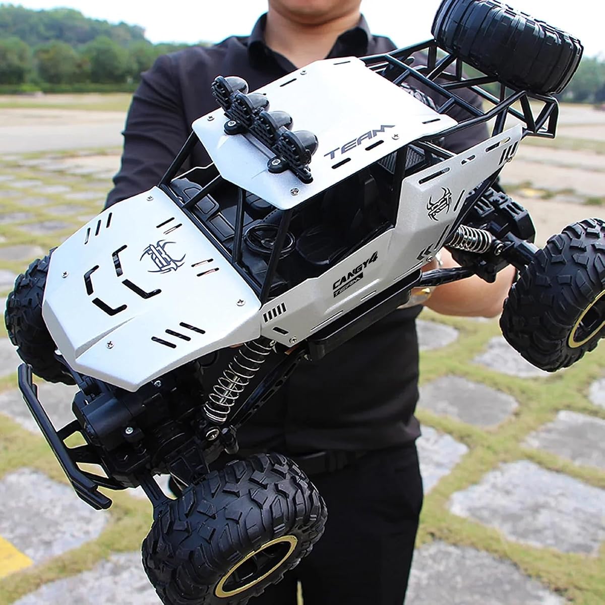 Coche de control remoto 1:12 todoterreno, faros LED con carcasa de metal, camión todoterreno Monster RC, coches RC, juguetes para niños de 4 a 7 y 8 a 12 años, regalos para niños