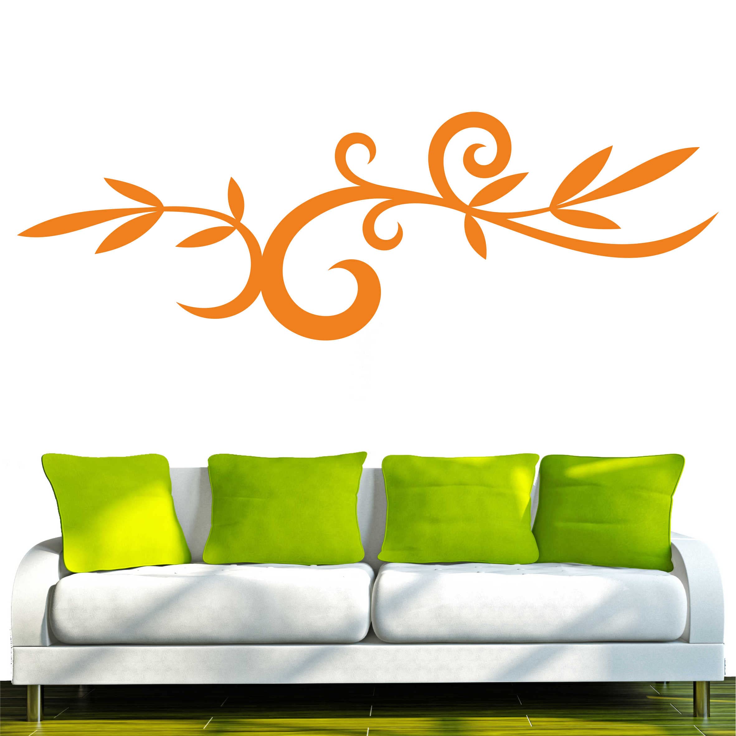 INDIGOS UG - Decalcomanie da muro - adesivi da parete - Murale - arancia, 120 x 39 x 1 cm - Decorazione per soggiorno, camera dei bambini, ufficio, scuola