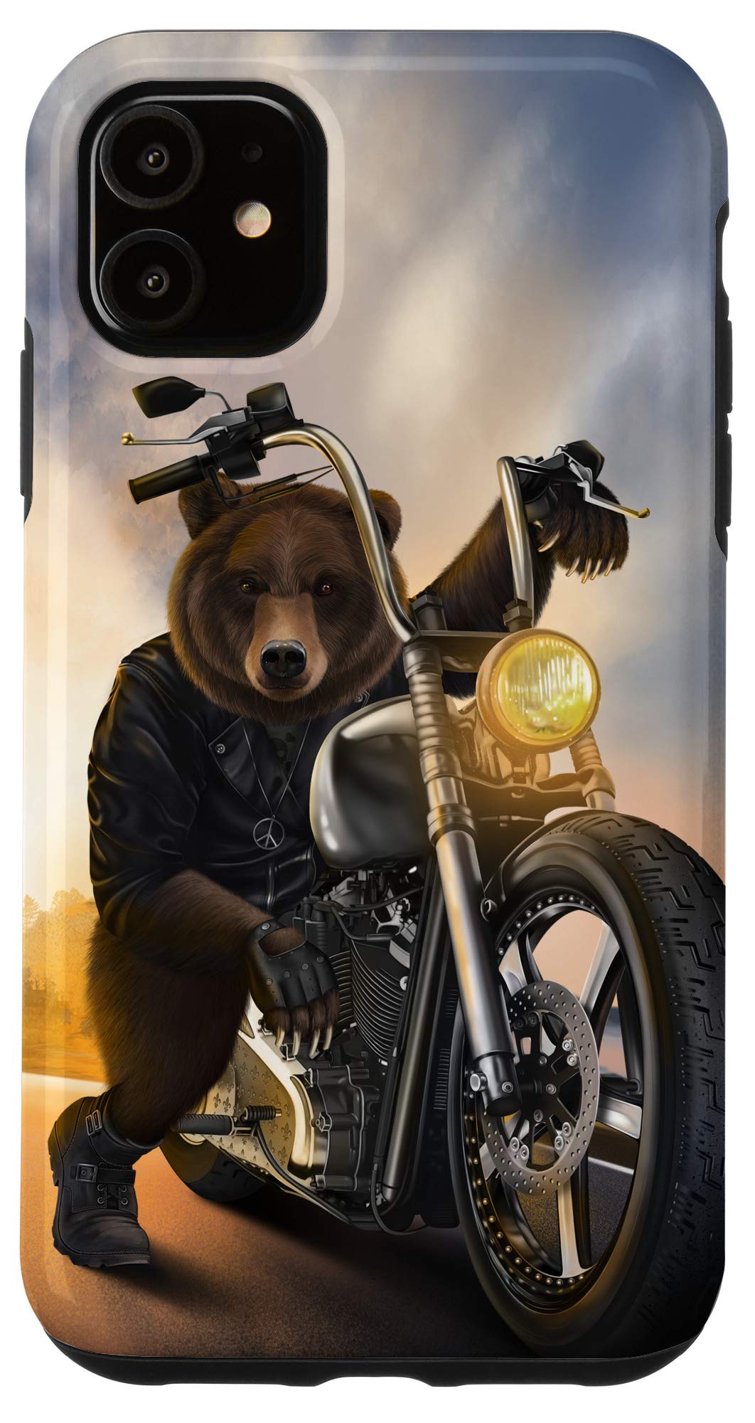 Amazon.co.jp: iPhone 11 熊 クマ バイク バイカー スマホケース