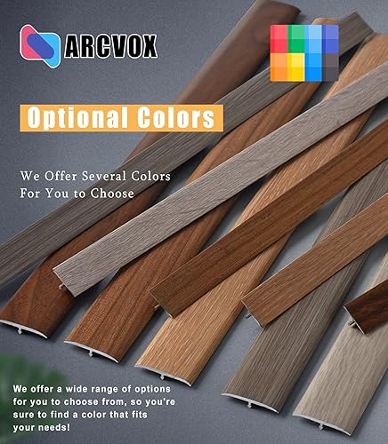 Miniatura 3 de Tiras de transición de moldeo en T de grano de madera, tiras de cubierta de umbral de aleación de aluminio, decoración de borde de alfombra a LVT,