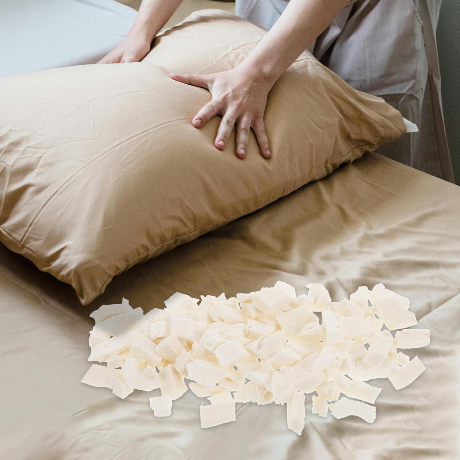 Mikinona Latex Beads Pillow Filler Stuffing 1lb Soft Latex Granules for Couch Cushion Dog Bed Filling Bean Bag Chair Refill Home Comfort