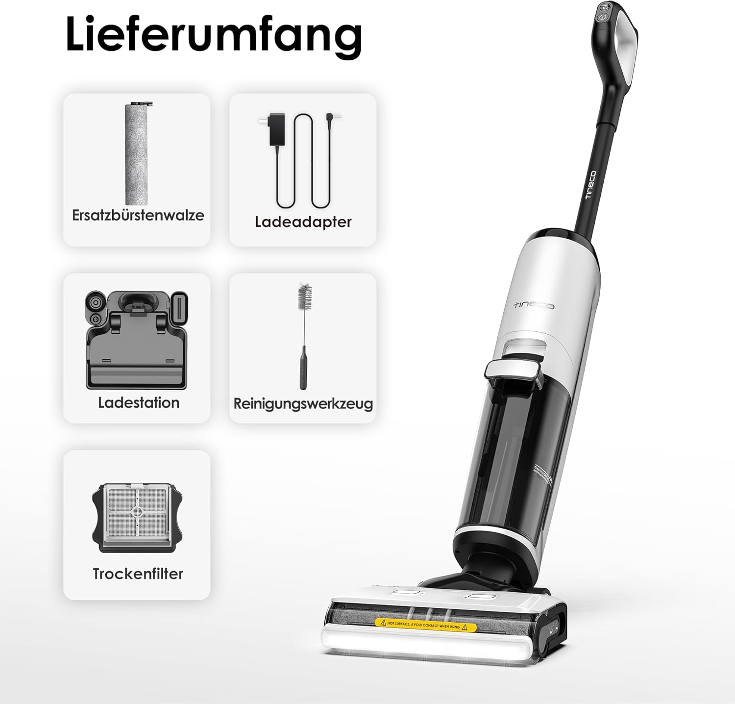 Components included with Tineco Floor One S7 Steam