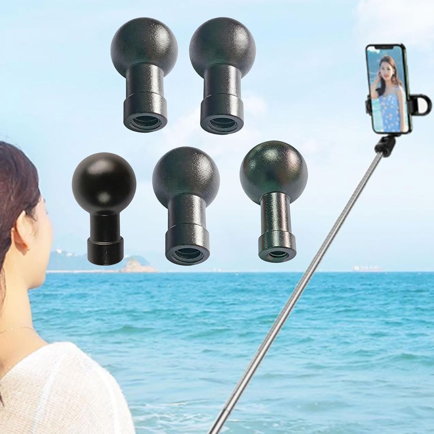 Aluminum 13/17 / 15/20 / 25mm Ball Head Mount 1 / 4inch Screw Female Adapter for Action Camera Phone Stand Holder Bracket Aluminum Camera Mount