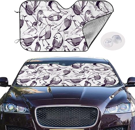 Amazon かわいい鳥の模様 車用 サンシェード 遮光 断熱 フロントシェード 車窓 日よけ 吸盤付き 簡単着脱 丈夫で長持ち 普通車に適用 車 バイク 車 バイク