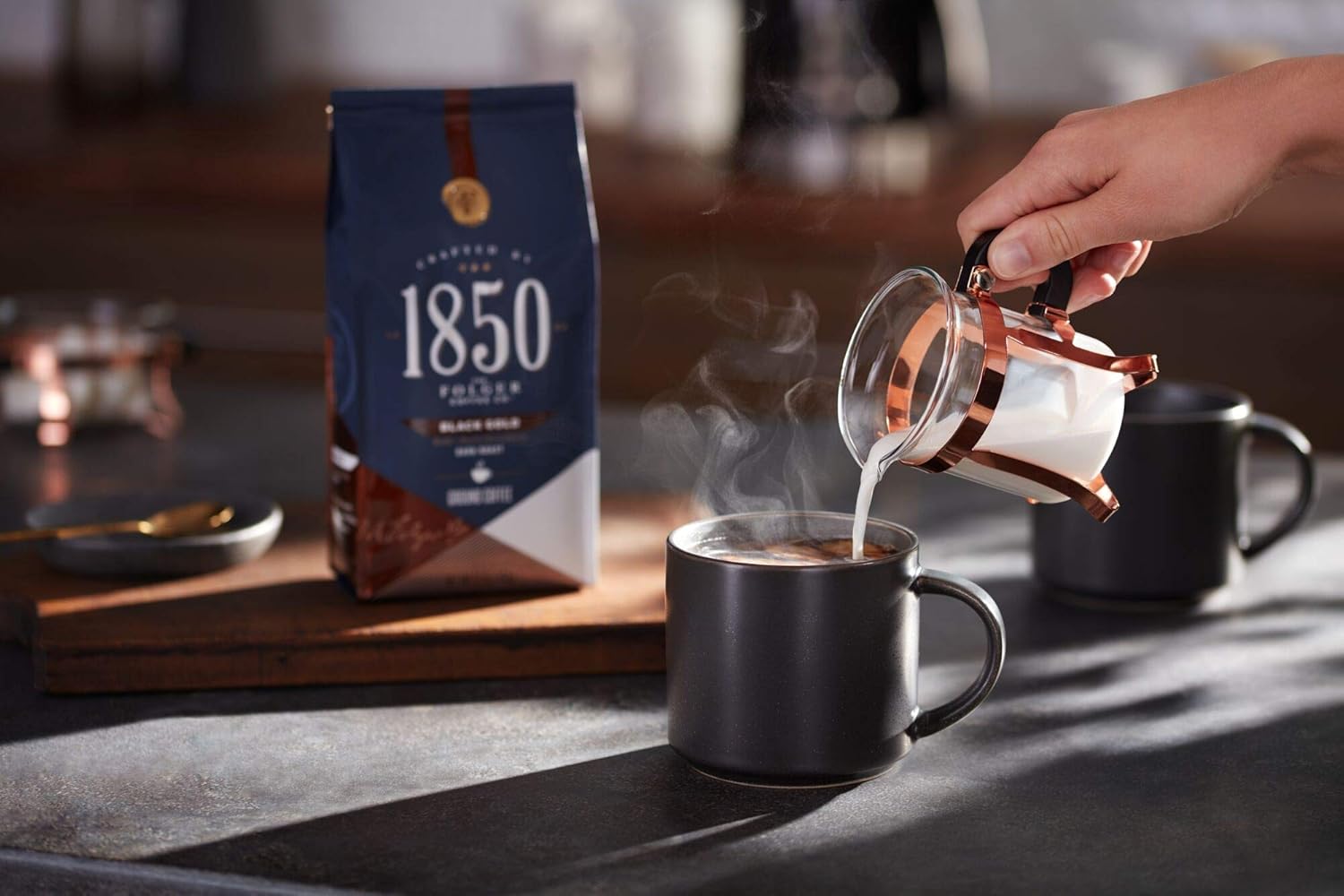 1850 by Folgers Black Gold Dark Roast Ground Coffee, 12 Ounces (Pack of 6)