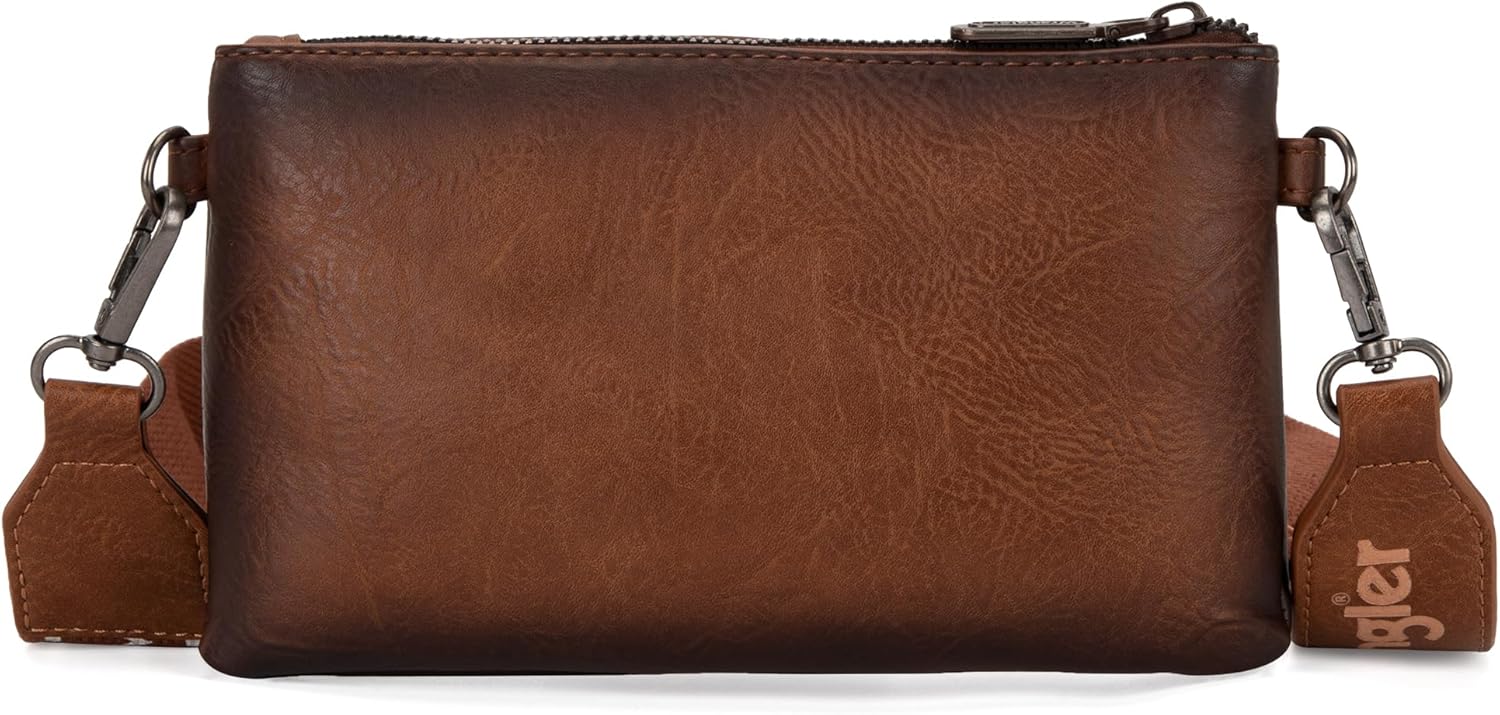Wrangler Crossbody Wallet Purses Multi-function Card Holder Small Purse with Double Zipper - Image 6