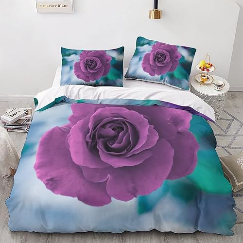 Miniatura 2 de Purple RoseJuegos De Edredones Juegos De Edredones Impresos En 3D Para Adultos Y Adolescentes Juegos De Edredones Personalizados Juego De Edredones