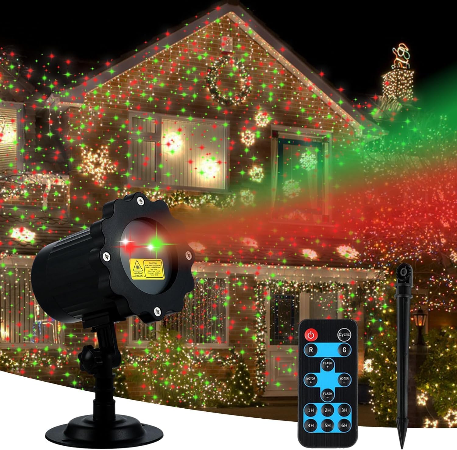 Christmas Projector Lights Outdoor, Waterproof Christmas Decorations Led Lights Projector with Remote Control Timer Indoor Firefly Lights for Xmas Yard Garden Holiday Party Home Decor Landscape Patio Christmas Projector Lights Outdoor, Waterproof Christmas Decorations Led Lights Projector with Remote Control Timer Indoor Firefly Lights for Xmas Yard Garden Holiday Party Home Decor Landscape Patio