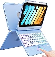 Vista 13 de FUWANG Funda con teclado y panel táctil para iPad mini 7 A17 Pro 2024 y Mini 6ª Generación 2021 de 8.3 pulgadas - Teclado retroiluminado de 7