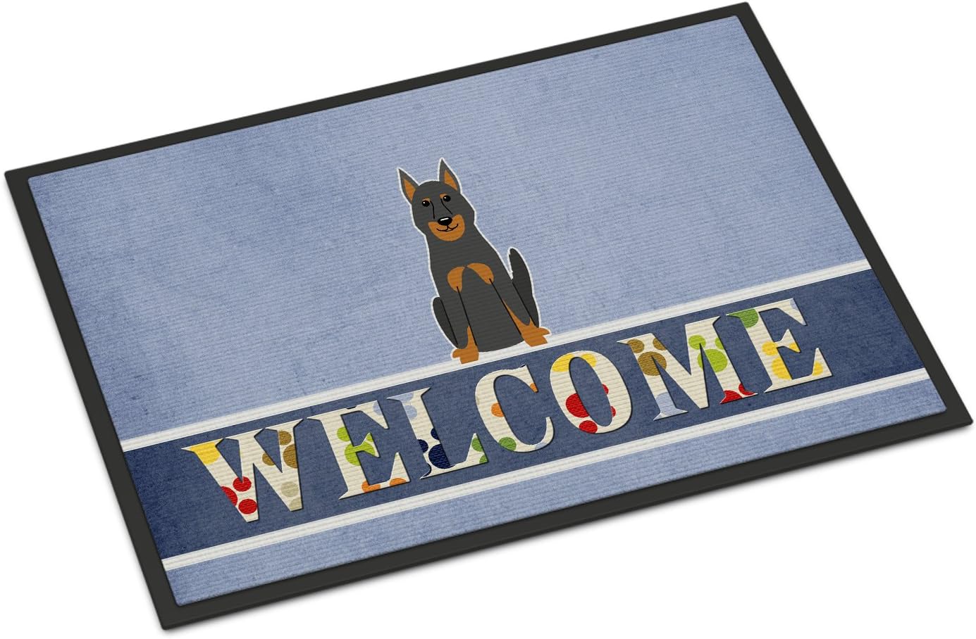 Caroline's Treasures BB5661MAT Beauce Shepherd Dog Welcome Doormat 18x27 Front Door Mat Indoor Outdoor Rugs for Entryway, Non Slip Washable Low Pile, 18H X 27W
