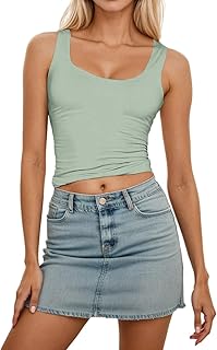 Chaleco Mujer Camarera Camisola Informal para Mujer, sin Mangas, Color Puro, básica, elástica, cómoda, Suave, Transpirable, para Uso Diario, para Usar en Capas, Camisetas Mujer Baratas Deporte