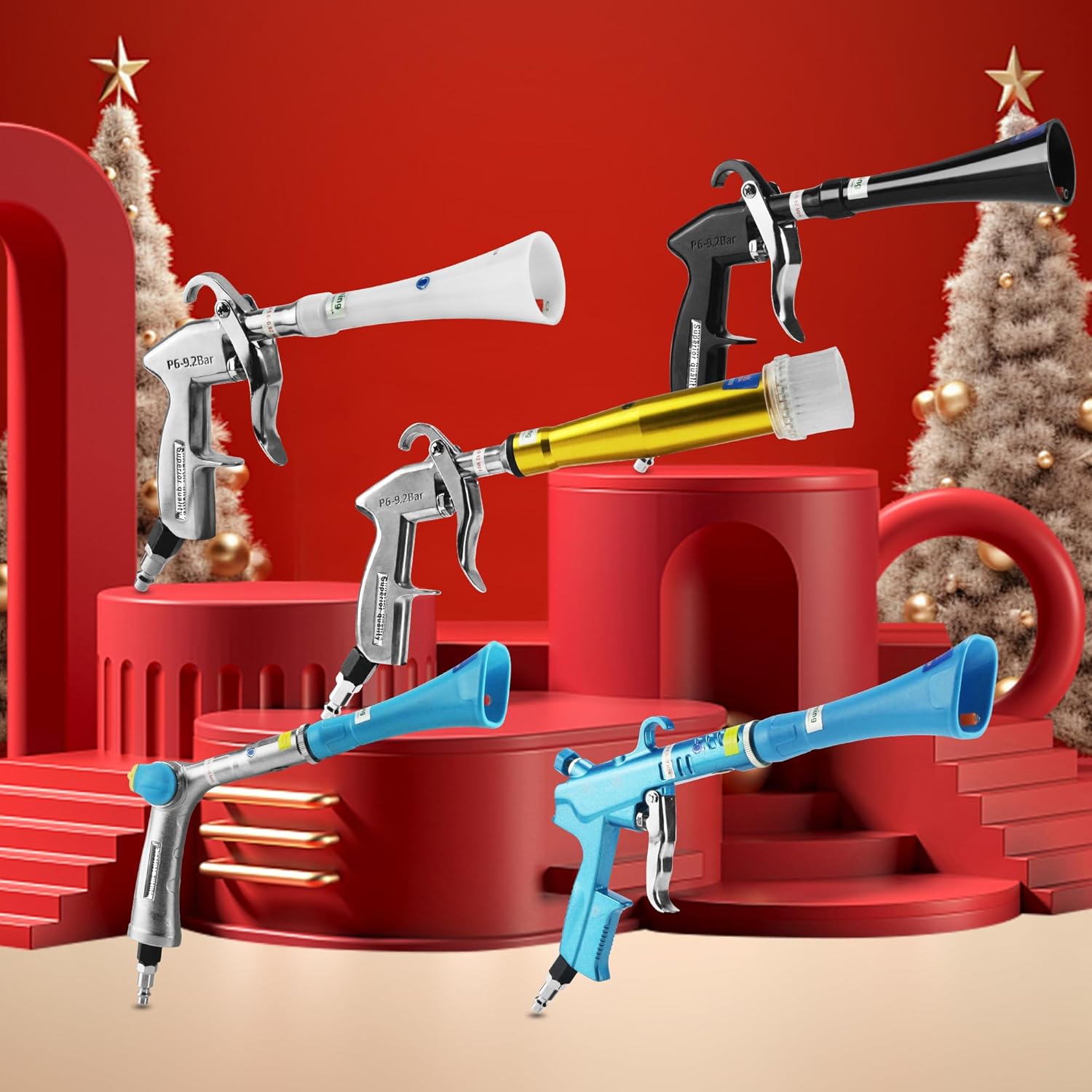 Air Blow Gun Car Detailing Cleaning Gun Quickly Blasts Dirt and Dust from Surface Combine The air Blowing Gun and dust Blowing Gun into one Car Washing Equipment Tool 2pack