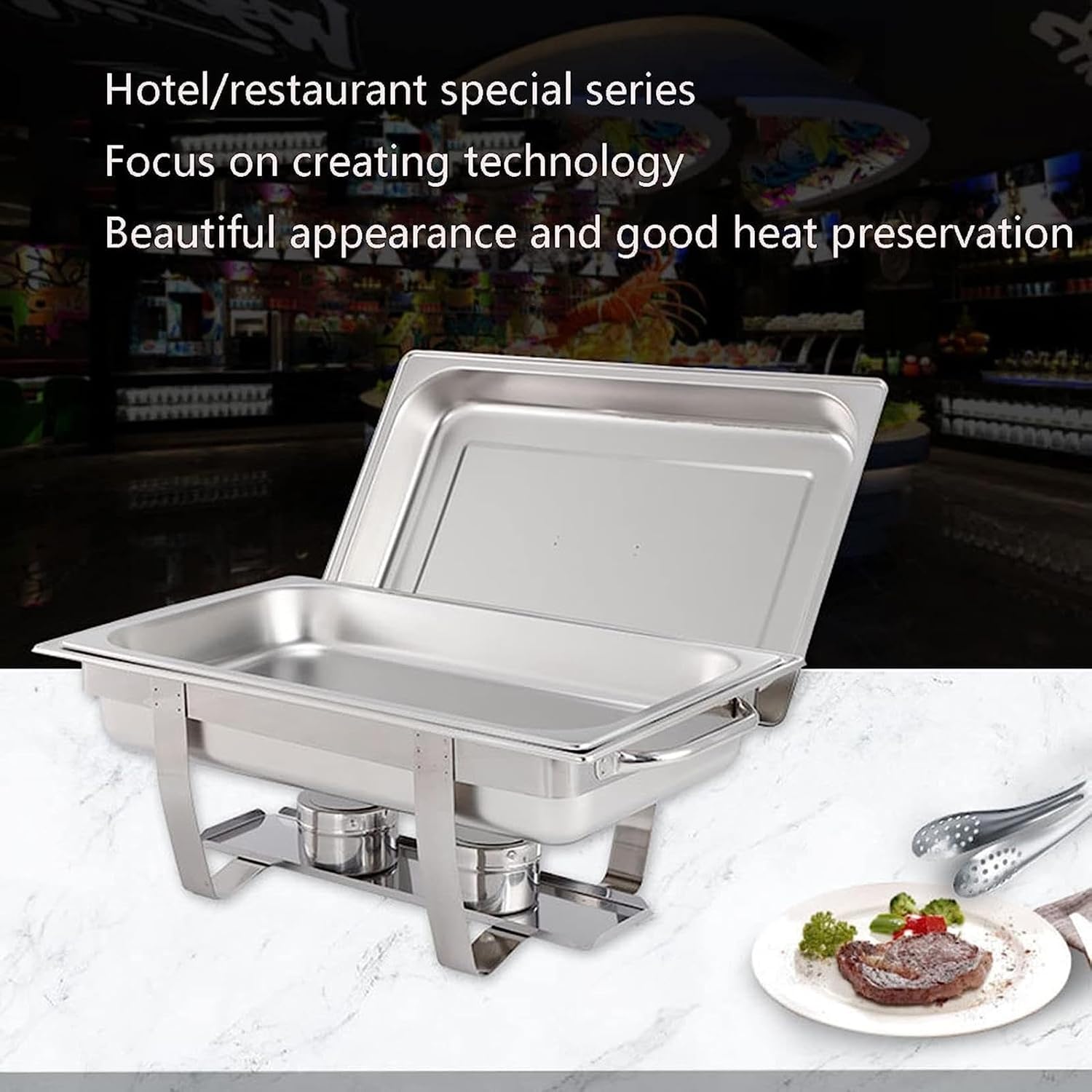 Buffet Servers and Heaters - Food Heaters for Party Buffets, Stainless Steel Hot Pot Buffet Sets, Hot Plate Buffet Sets, Food Heaters for Catering Events Servers with Lid,
