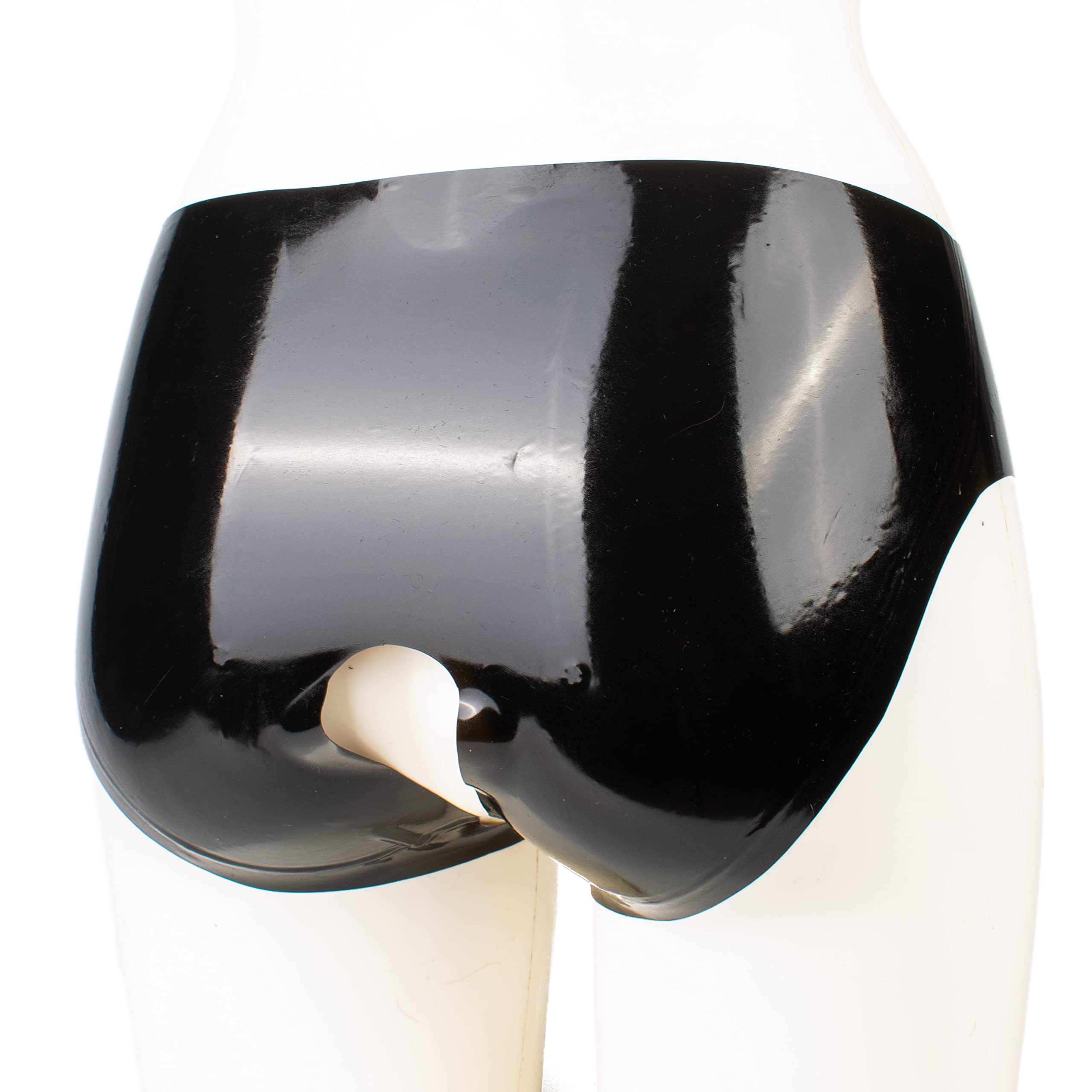 Rubberfashion Slip en Latex Sexy Ouvert dans Le Bas - Tuyau en Caoutchouc en Latex avec Trou - Pantalon en Latex pour Femmes et Hommes