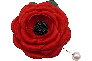 8.5 CM Plum Red Fabric Camellia Brooch