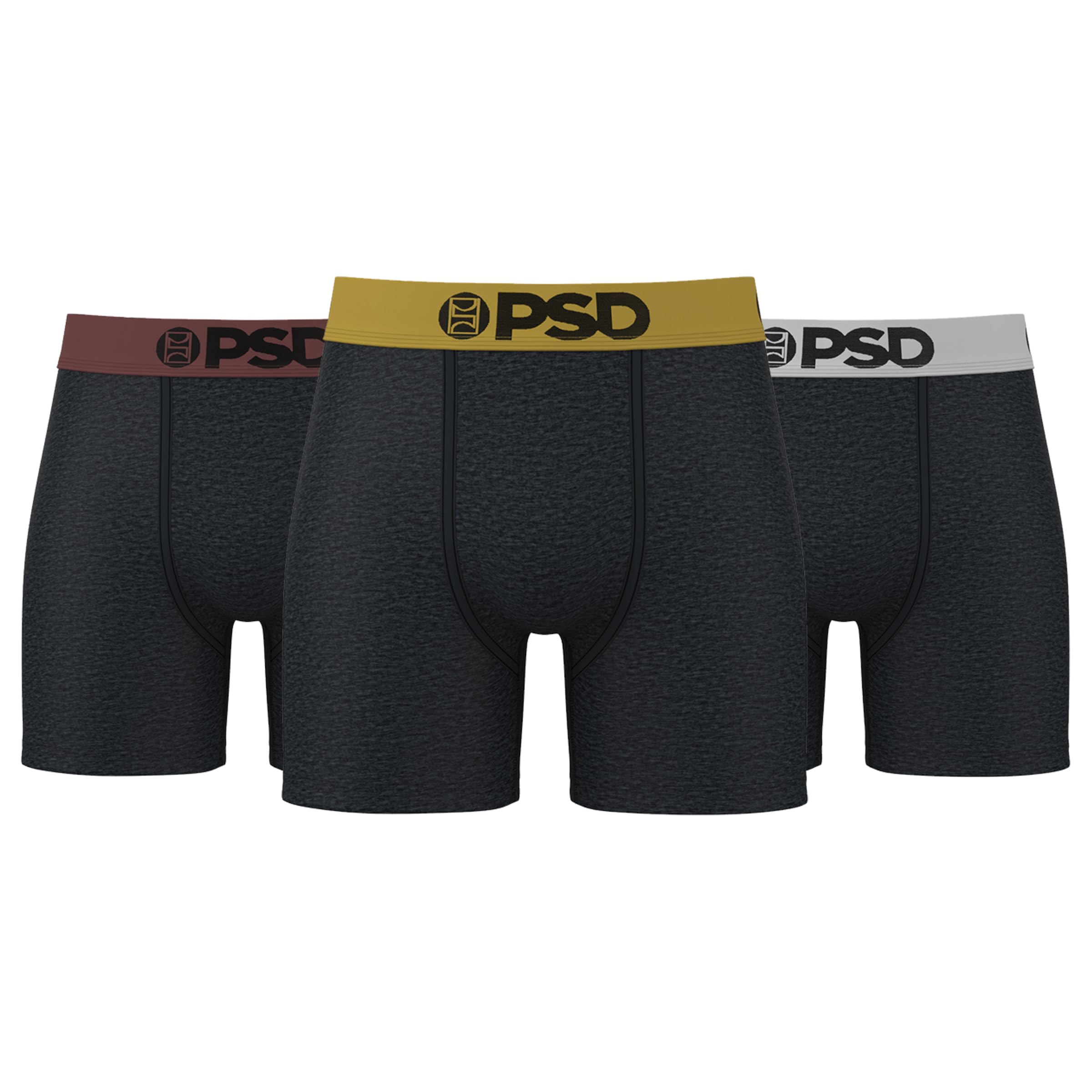 PSD Men's Boxer Briefs - Metals Cotton 3 Pack, 5 Inch Inseam, Moisture-Wicking, Boxer Briefs for Men Pack, Medium