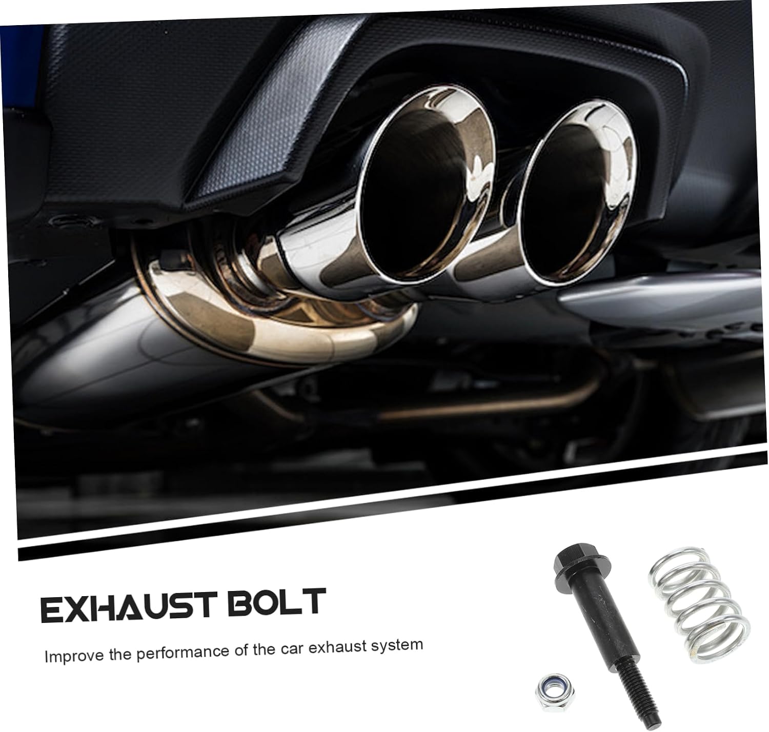 Gatuida Flange Bolt Kit Manifold Bolt Nut Studs Car Spring Hardware Easy Install Seal Leaks