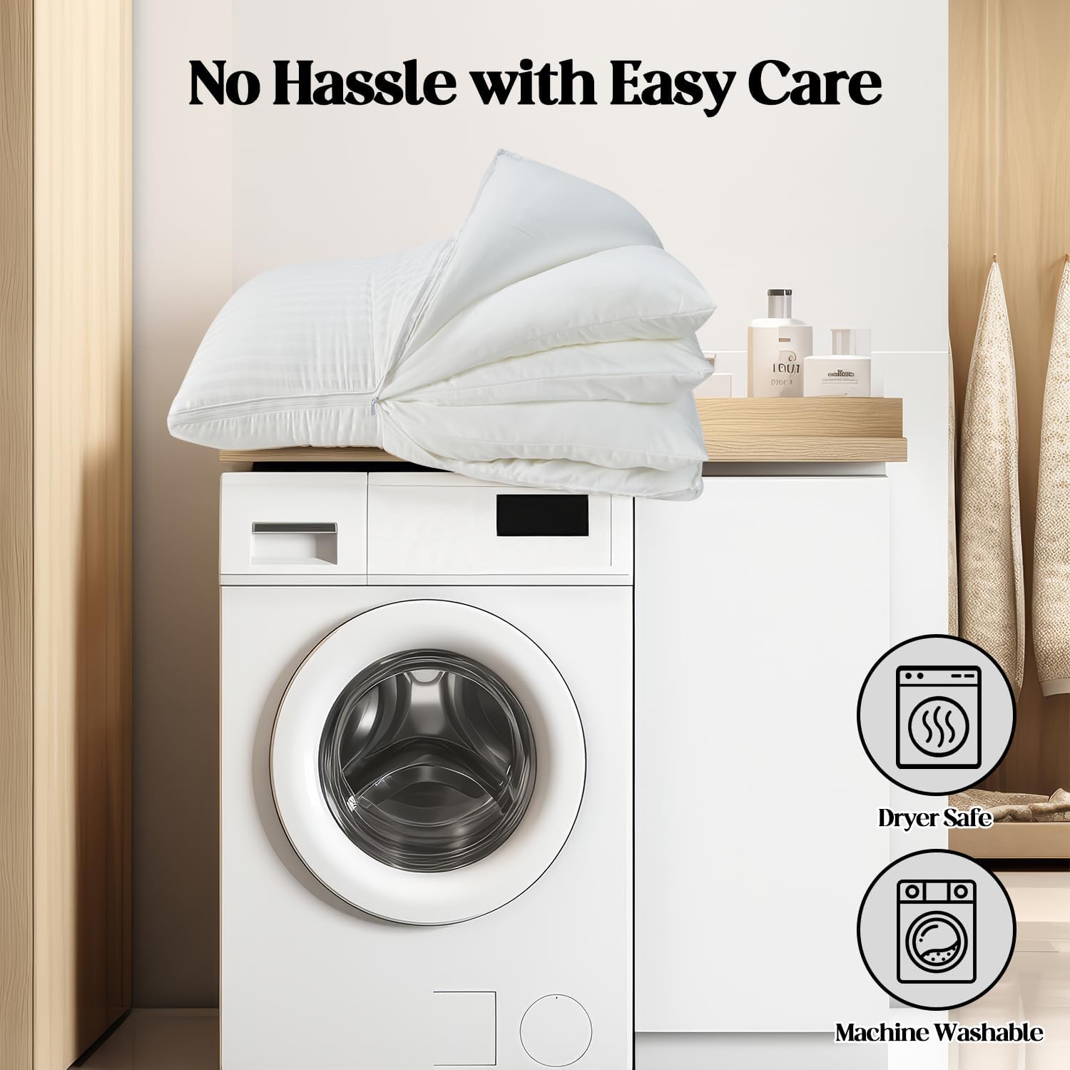 Adjustable Layer Pillows, Assembled Bed Pillow, Luxury King Pillows 1 Pack for Back,Stomach or Side Sleepers