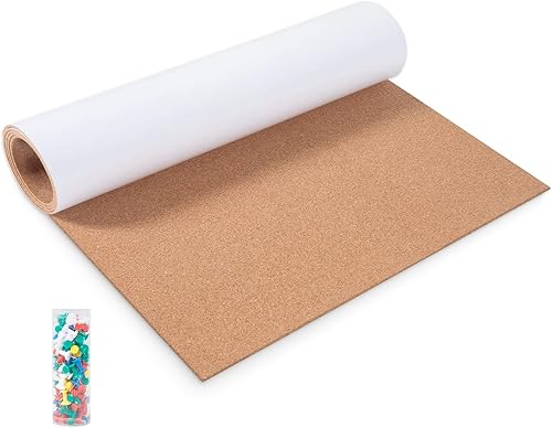 Miniatura 1 de BlueGift Rollo de tablero de corcho de 0.118 pulgadas de grosor, tablero de corcho de 100 x 18 pulgadas para paredes, tableros de corchos