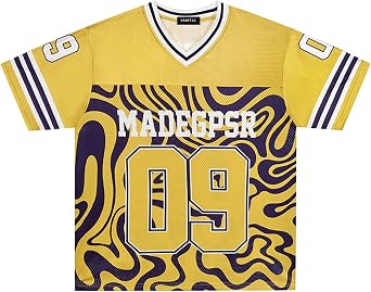 Vamtac Jersey Shirts for Men Y2k Oversized Graphic Mesh Jersey Tshirts 90s Drop Shoulder V Neck Summer Tee