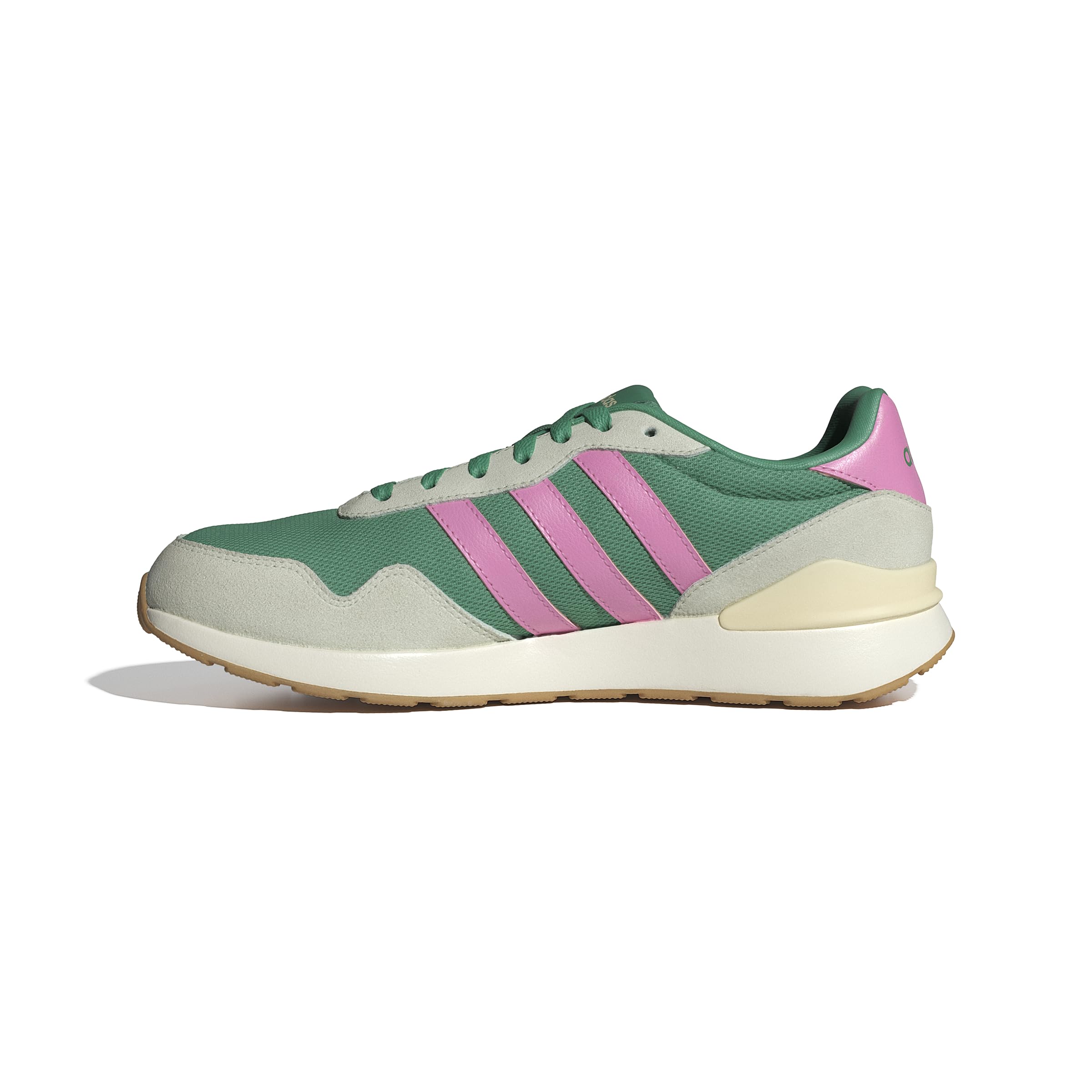 adidas Damen Run 60s 4.0 Shoes, Semi Court Green/Bliss Pink/Warm Vanilla, 36 2/3 EU
