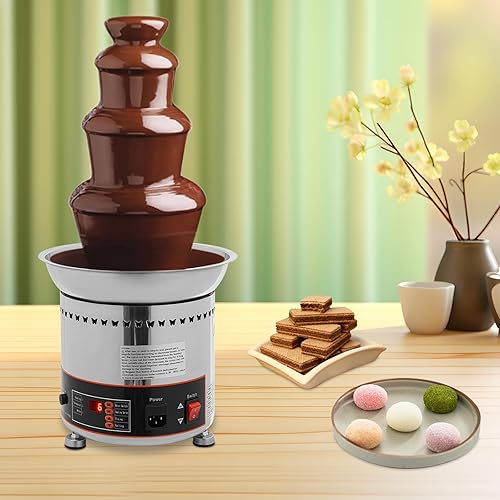 Miniatura 6 de Fuente de fondue de chocolate de 4 niveles, calentador eléctrico de acero inoxidable para derretir chocolate, máquina de fusión calentada, capacidad