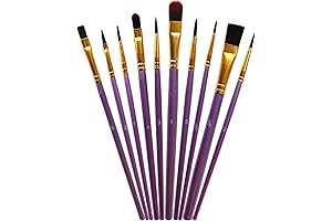 10-Piece Nylon Hair Paint Brushes for Kids and Beginners