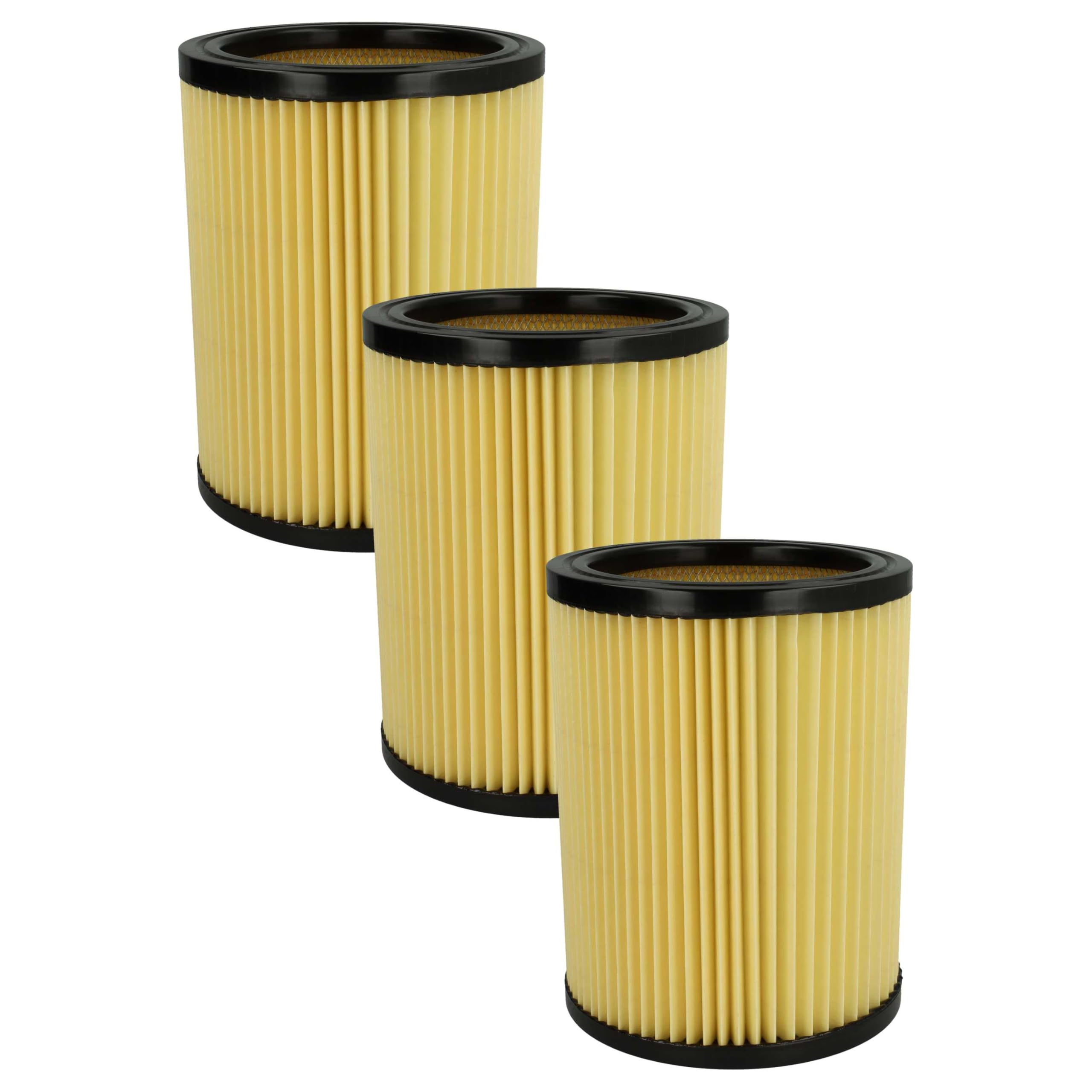 vhbw 3x filtro a pieghe piatte sostituisce Hikoki Hitachi 750435, 710060 per aspiratore - nero/giallo