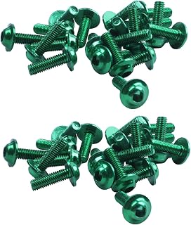 Iyalezirk 40 Piezas de Aleación de Aluminio Verde Motocicleta Tornillos Hexagonales TORNILlos M6