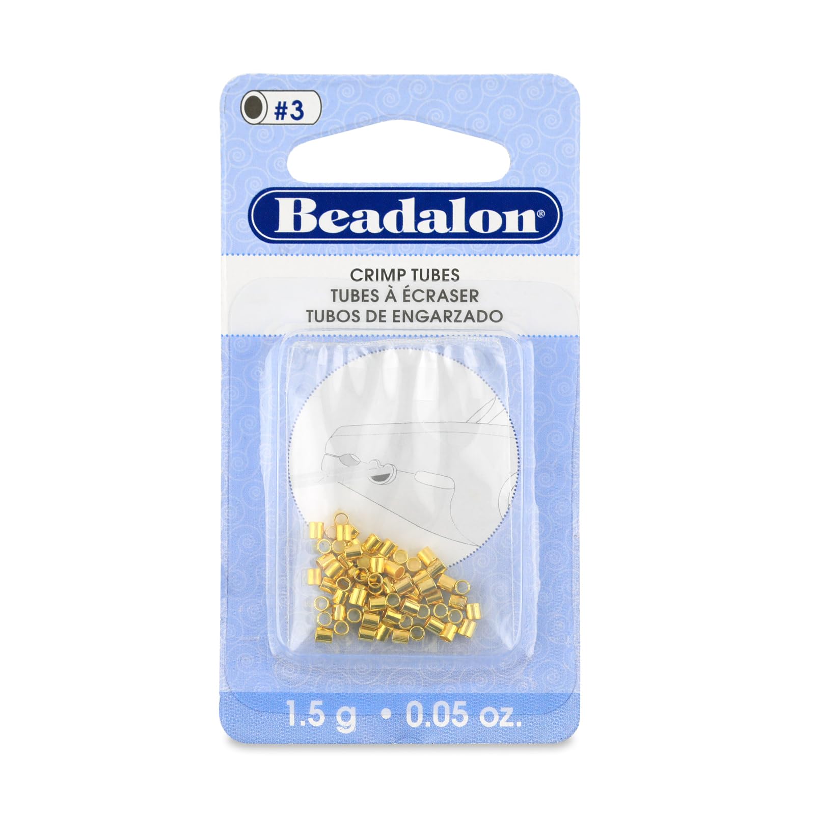 Beadalon Gold Crimp Tubes Size 3 1.5G-Plated