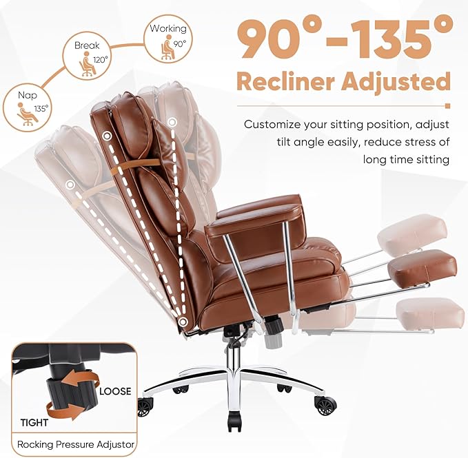 Silla De Oficina Ejecutiva Ergonómica Con Reposapiés Y Sopor miniatura 4