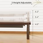 ETHU Monitor Stand for Desk, 3 Height Adjustable Computer Monitor Riser with Storage Drawer, Wood Computer Monitor Stand for Office and Home, Ergonomic Desk Stand for Printer, Laptop, PC (Walnut)