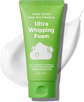 SUNGBOON EDITOR Green Tomato Deep Pore Cleansing Whipping Foam 4.24 oz | Korean Foaming Face Wash for Oily Skin | Blackhead Remover & Pore Minimizer | Hydrating Skincare