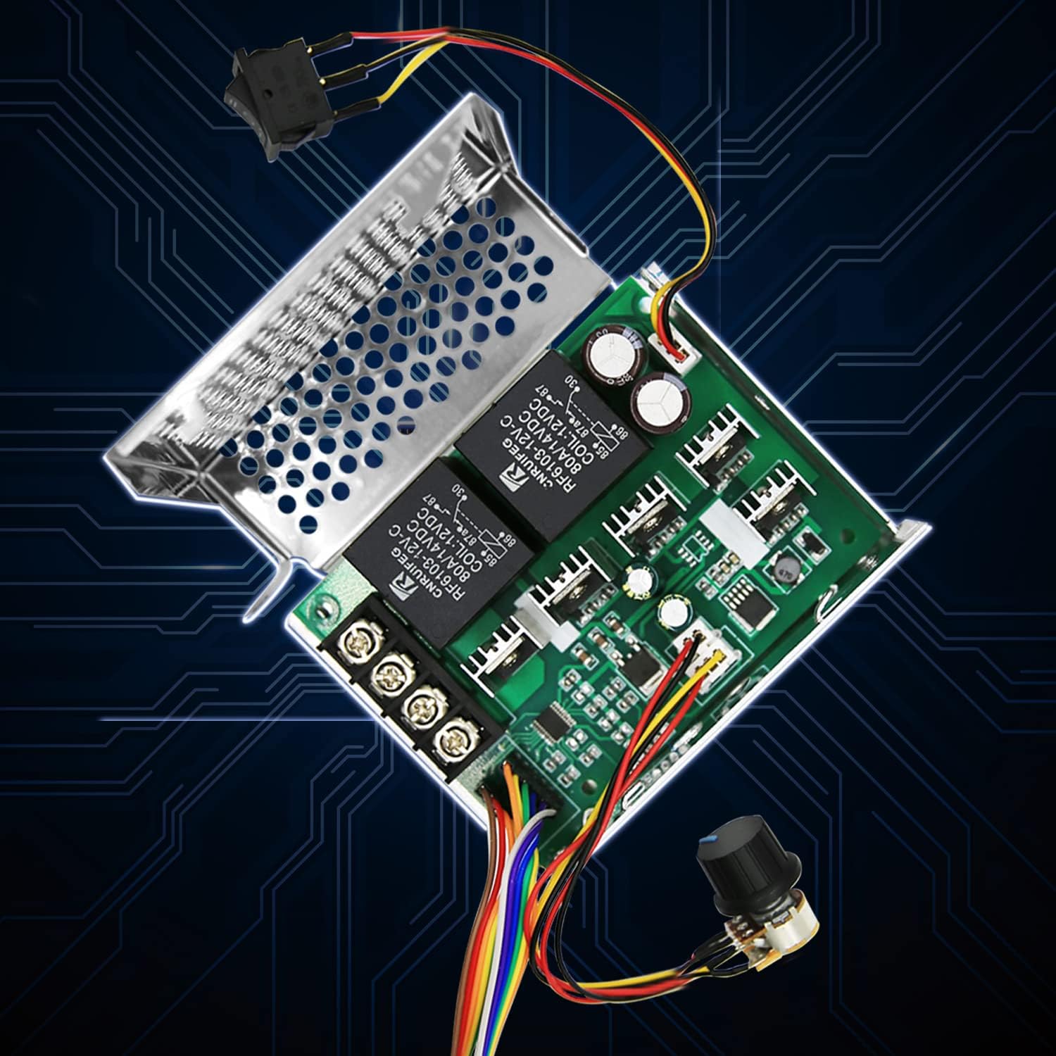 PWM DC Motor Speed Controller, DC10-55V/40A Max 60A Stepless DC Motor Speed Controller with Forward-Brake-Reverse Switch Adjustable Potentiometer and LED Display,Continuous Current 40A : Industrial & Scientific