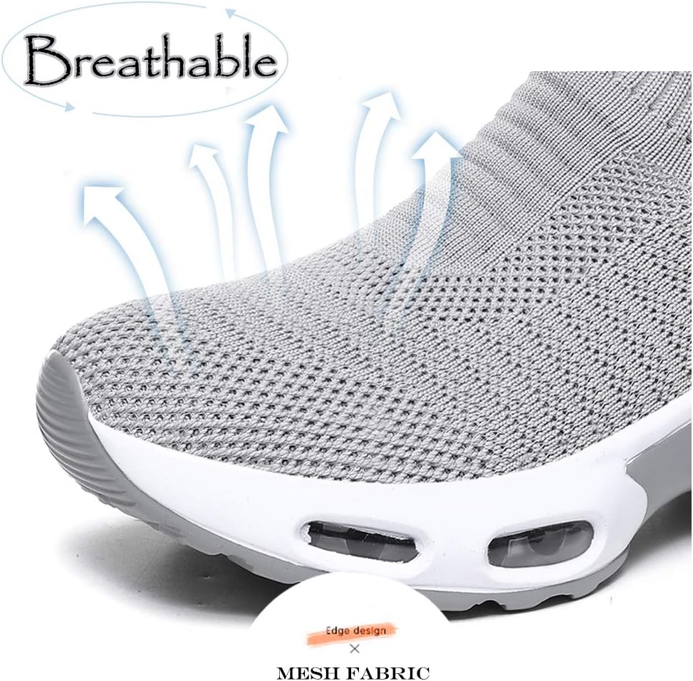 DimaiGlobal Women's Walking Shoes Sock Sneakers Slip On Comfort Mesh Fashion Cushion Lady Girls Modern Jazz Dance Easy Shoes Wedge Platform Loafers - Image 5