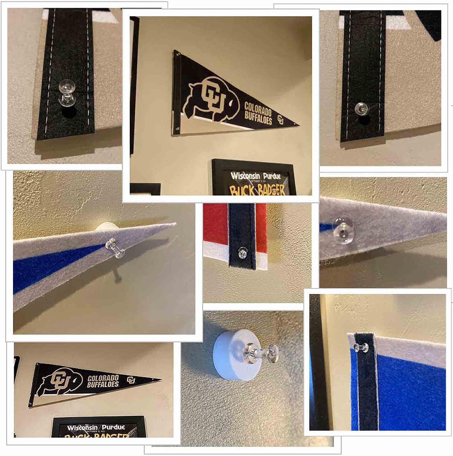 Howard Bison Wordmark Pennant Flag and Wall Tack Mount Pads