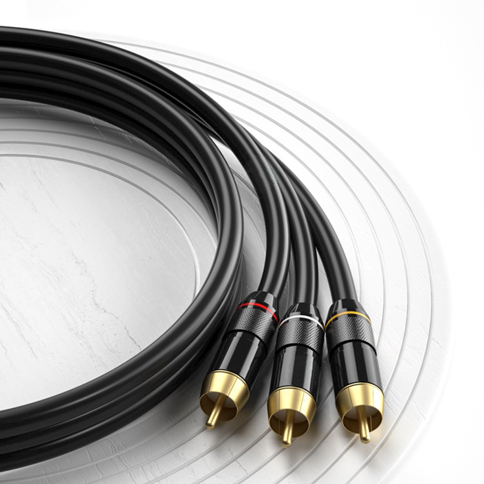 Cavo ausiliario da 3RCA maschio a 3 maschi 3RCA audio stereo subwoofer per Home Theater, HDTV, sistemi di amplificazione