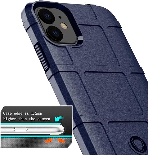 Miniatura 2 de Para iPhone 11 Caso, (Rugged Shield Series) TPU Funda Protectora Táctica Gruesa De Armadura Sólida Para iPhone 11 (6.1 Pulgadas) - Azul Marino