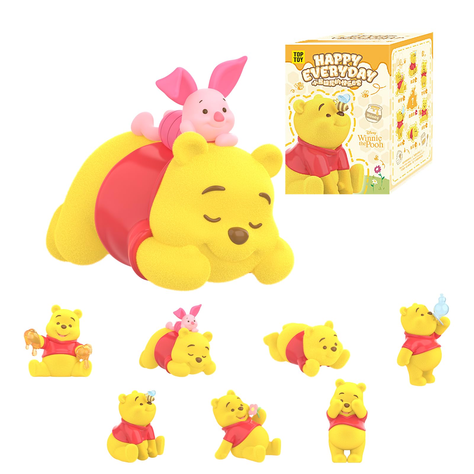TOP TOY ディズニー(Disney)プーさん しあわせな毎日 シリーズ【1ピース】ガチャガチャ ブラインドボックス フィギュア ソフビ PVC プレミアム おもちゃ 誕生日 プレゼント くまのプーさん キャラクターコレクター向け