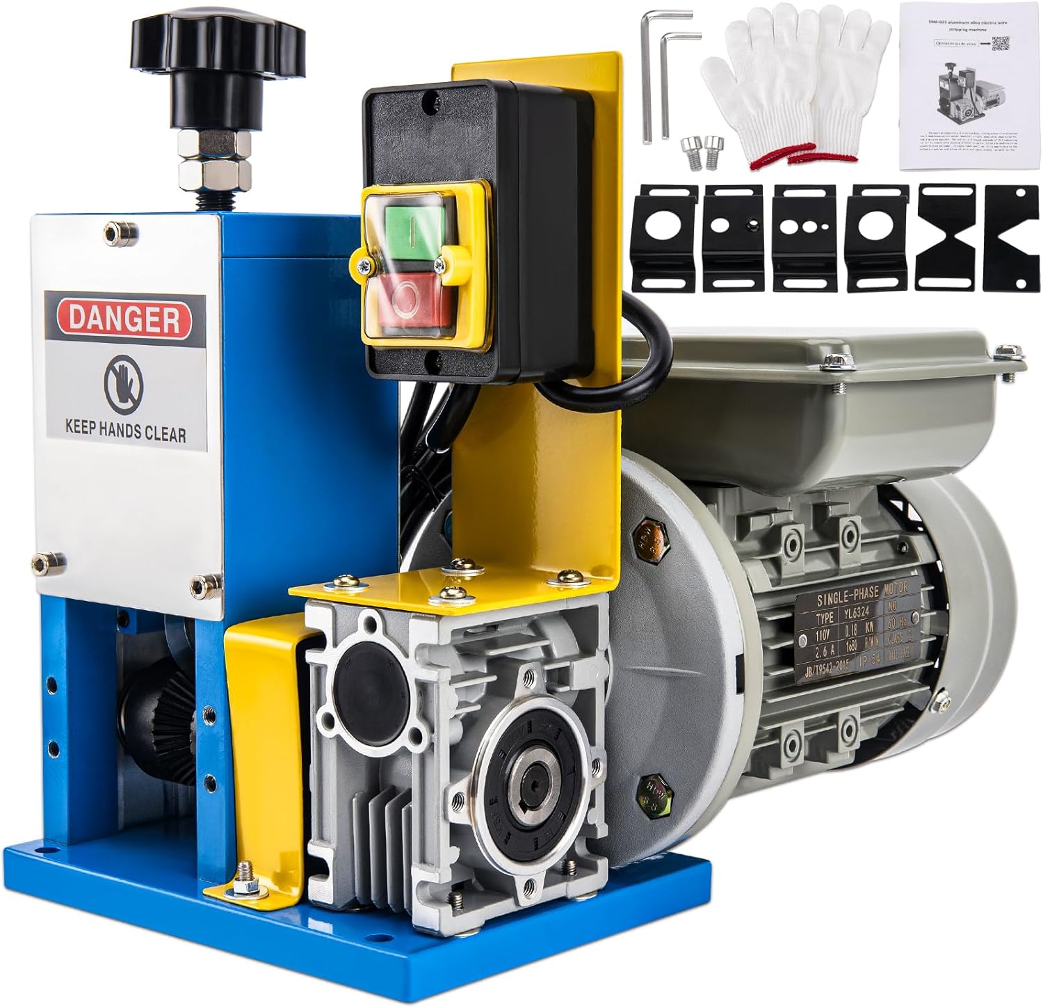 Automatic Wire Stripper Machine for 0.06″-0.98″ Copper Wires, Pelador De Cable Electrico for 7/0-15 AWG Scrap Electrical Wire Recycling, Electric Wire Stripper for DIY Cable Copper Wire Stripping