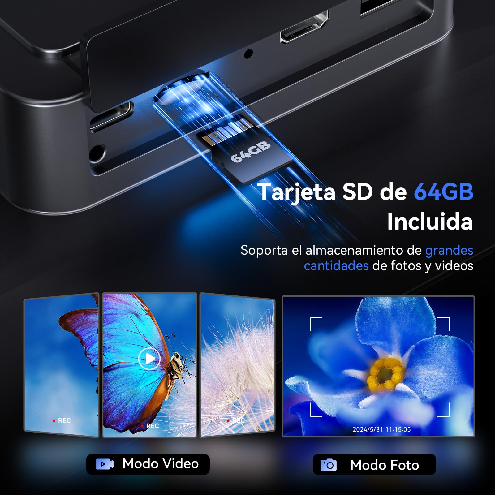 TOMLOV TriL110 3 Lentes Microscopio Digital 2K, Lupa para Monedas con Pantalla IPS de 10,1", Magnificación para Soldadura/Biología, 14 Luces LED, Compatible con PC/TV, 64GB