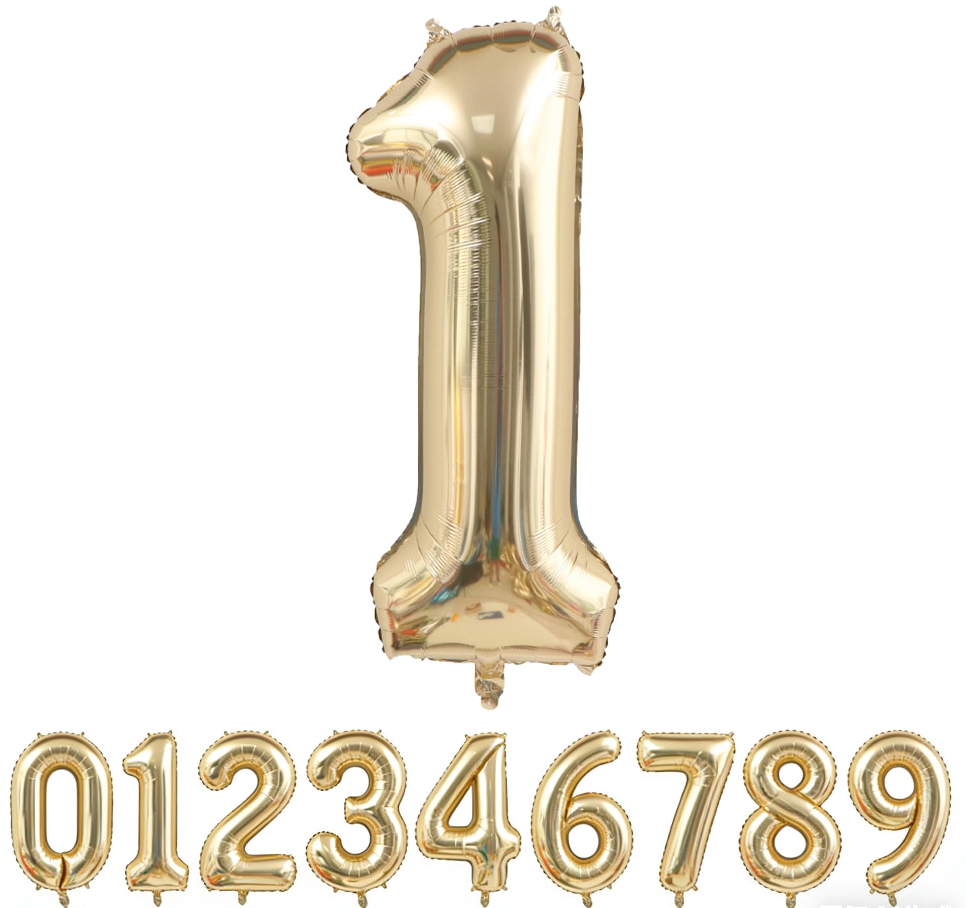 Light Gold Number 1 Foil Balloon 40IN Champagne Gold 1 Mylar Helium Balloon | Girls Boys 1st Birthday Giant Balloon Anniversary Events Party Decorations Supplies