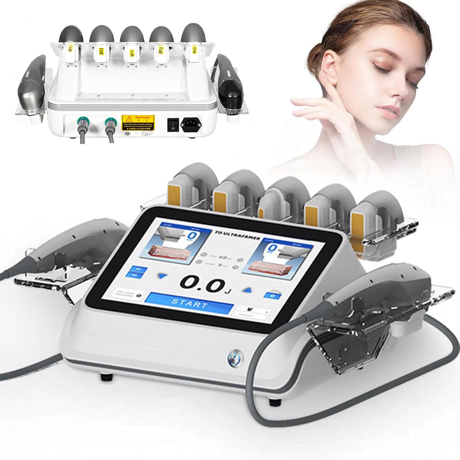 ZHZWwansuGE 7D HIFU Skin Care Device, Professional 7D Facial And Body Beauty Device, Equipped With 7 Probes, Reduces Fine Lines, Firms Skin, Suitable For Beauty Salons