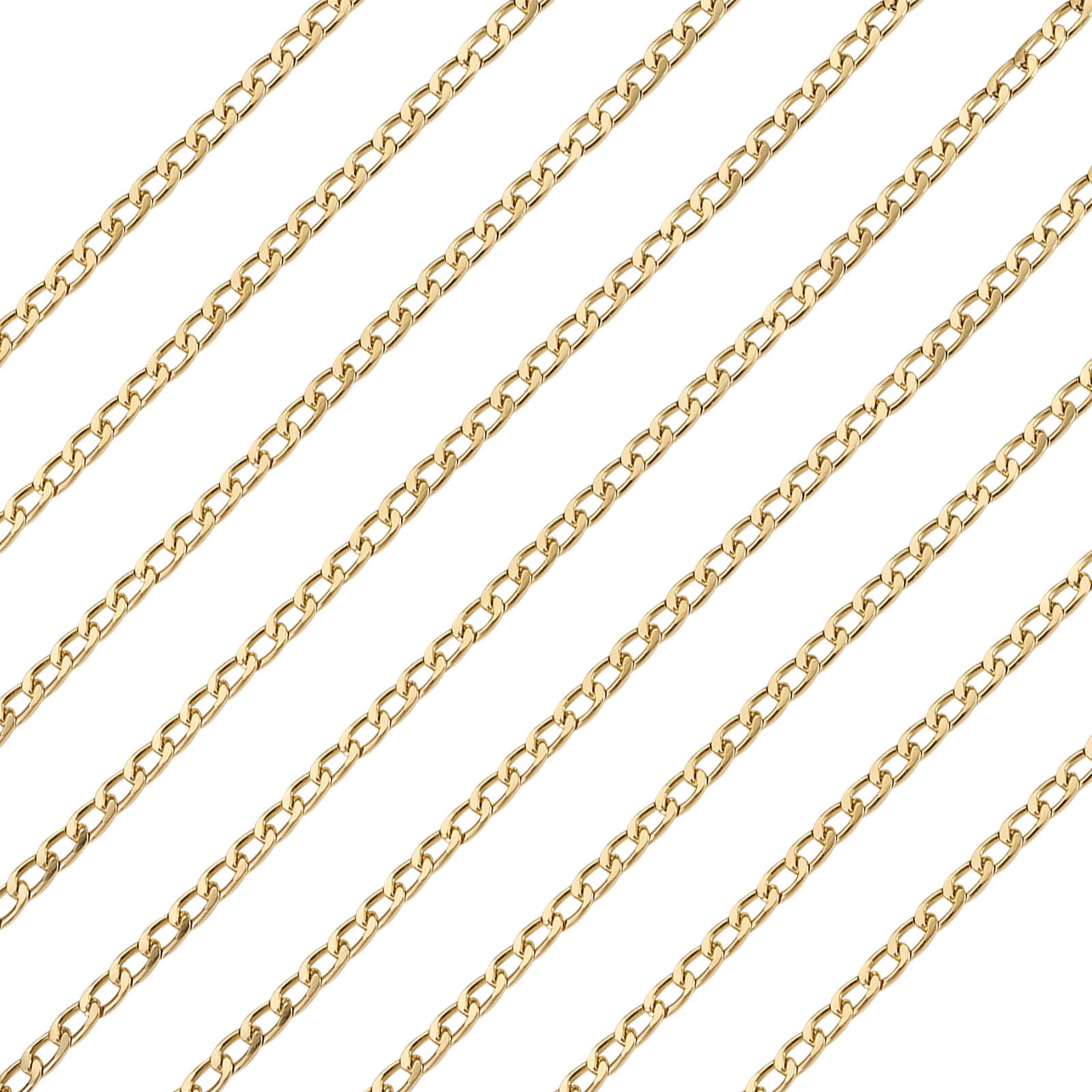 Spritewelry 5M Aluminium Curb Chains Golden Plated Unwelded Oval Links Twisted Cable Necklace Chain for Bracelet Jewelry Making 7x4x1.2mm - Image 2