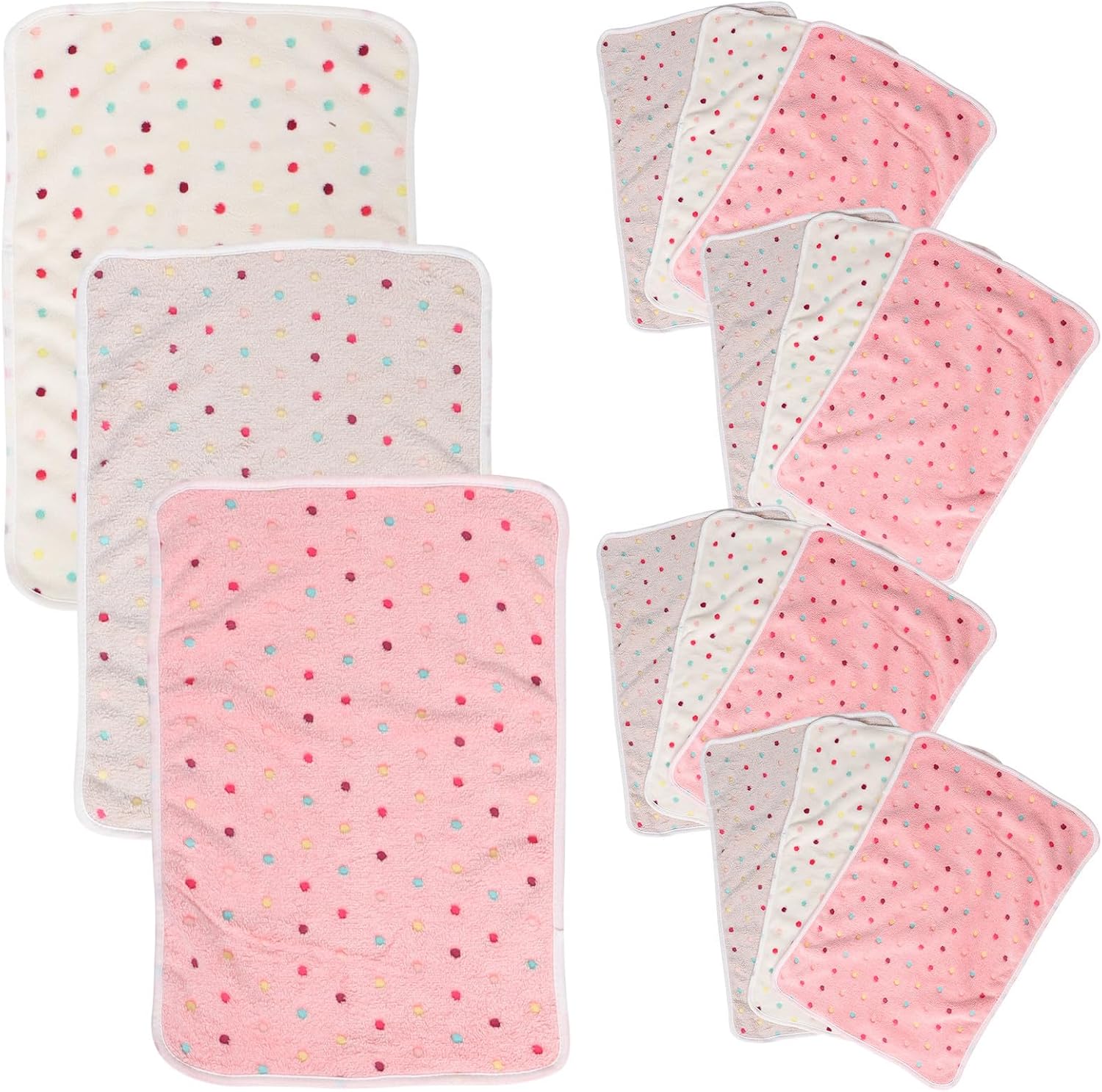 OUNONA 15pcs Polka Dot Pet Blanket for Cats and Small Dogs, Pilling-Resistant Fabric with Quick-Drying Feature, Cute Stylish Design Suitable for Seasons, for Home and Travel Use