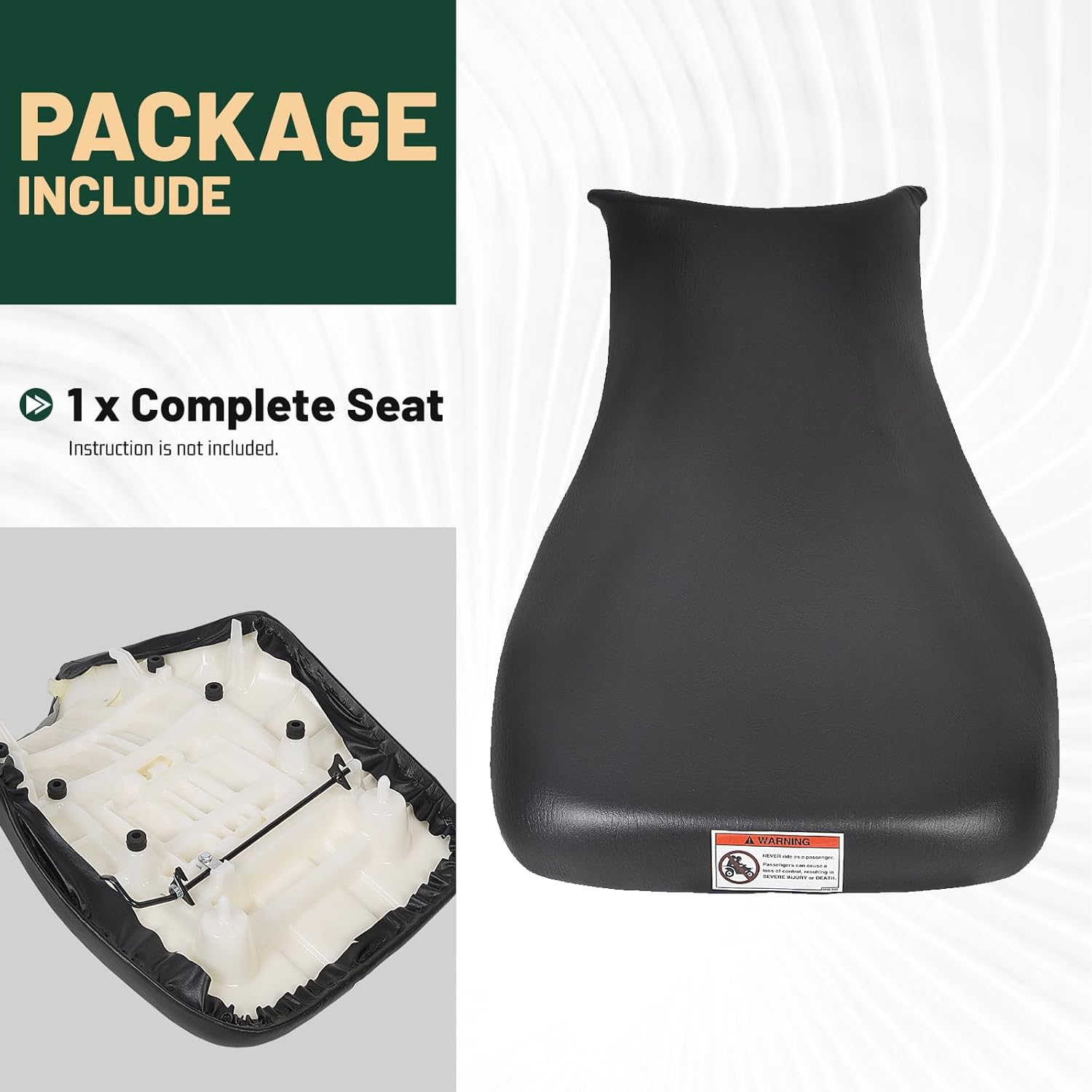 ATV Complete Seat Compatible with 2005-2014 Honda Foreman Rubicon 500 TRX 500 Replacement for 77100-HN2-B70ZA