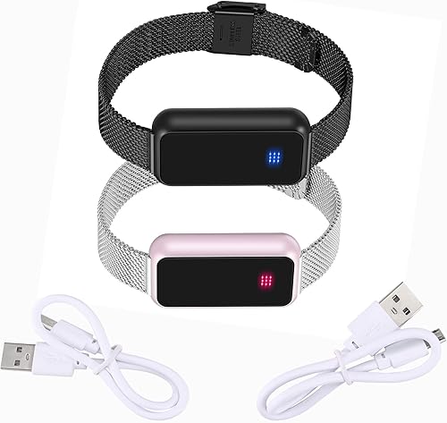 Miniatura 6 de PULOMI Juego de 2 pulseras táctiles de larga distancia Los amantes están más cerca que nunca, pulsera de amor de conexión inteligente remota, envía