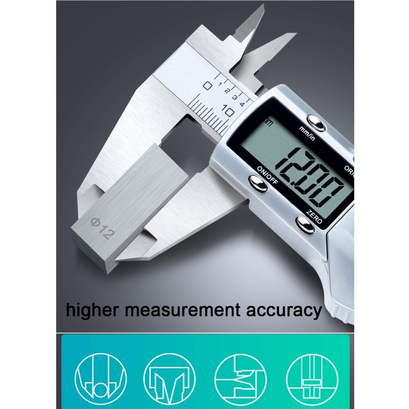 Suwalizki Elektroniczny Cyfrowy Cyfrowy Zacisk Ze Stali Nierdzewnej Vernier Caliper High Precision Industrial Pomiar Narzędzia Zakres: 0-150mm