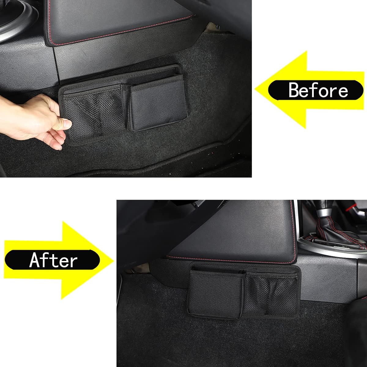 Car Seat Pocket Organizer, Shifter Storage Box Compatible with Toyota 86 GT86 2012-2022 and for Subaru BRZ 2012-2022, Gear Shift Console Side Storage Organizer Bag, Portable Auto Organizer Accessories