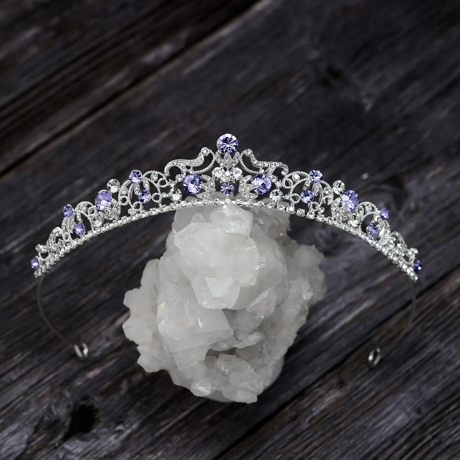 SWEETV Wedding Tiaras and Crowns, Rhinestone Bridal Crown Princess Tiara Headpieces for Women and Flower Girls, Bridgerton Hair Accessories for Birthday Prom Quinceanera - Image 5